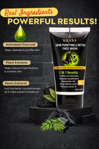 Krasa Charcoal Facewash – Deep Clean, Clear & Oil-Free Skin