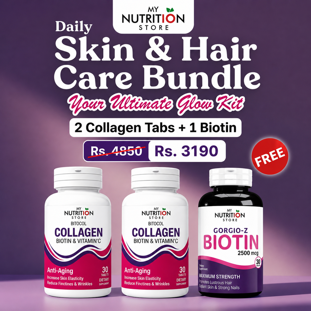 Daily Skin & Hair Care Bundle Your Ultimate Glow Kit Main image