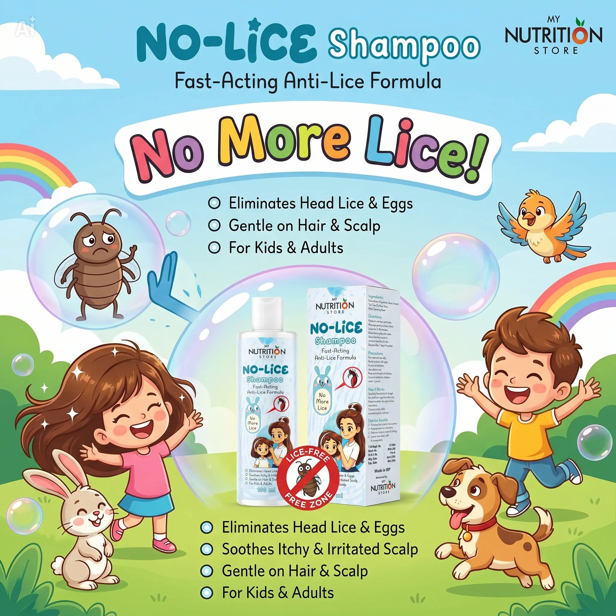 NO-LICE Shampoo – Fast Acting Anti-Lice Treatment