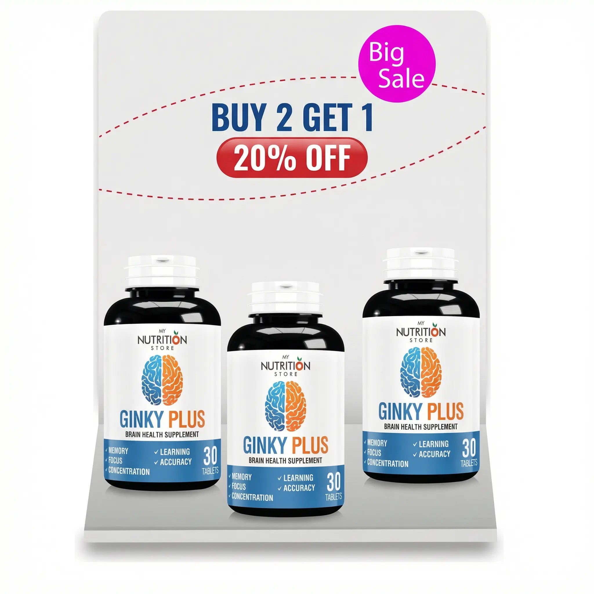 Buy 2 Ginky Plus Get 1 ( 20% ) Off